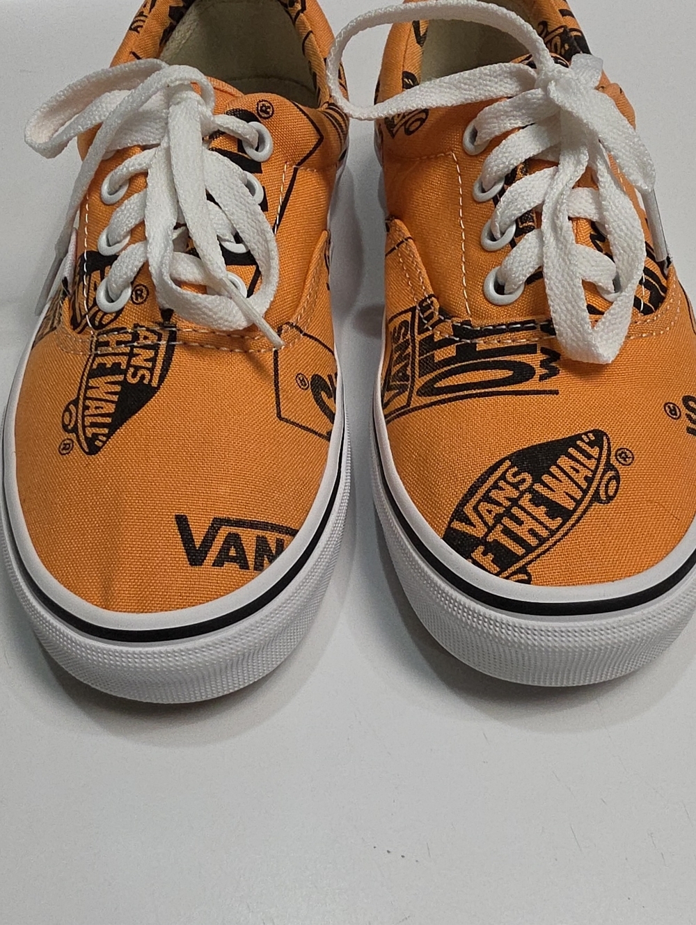 Vans Era 'Logo Mix' Tangerine Orange Black Low Top Sneakers - Size 7.5